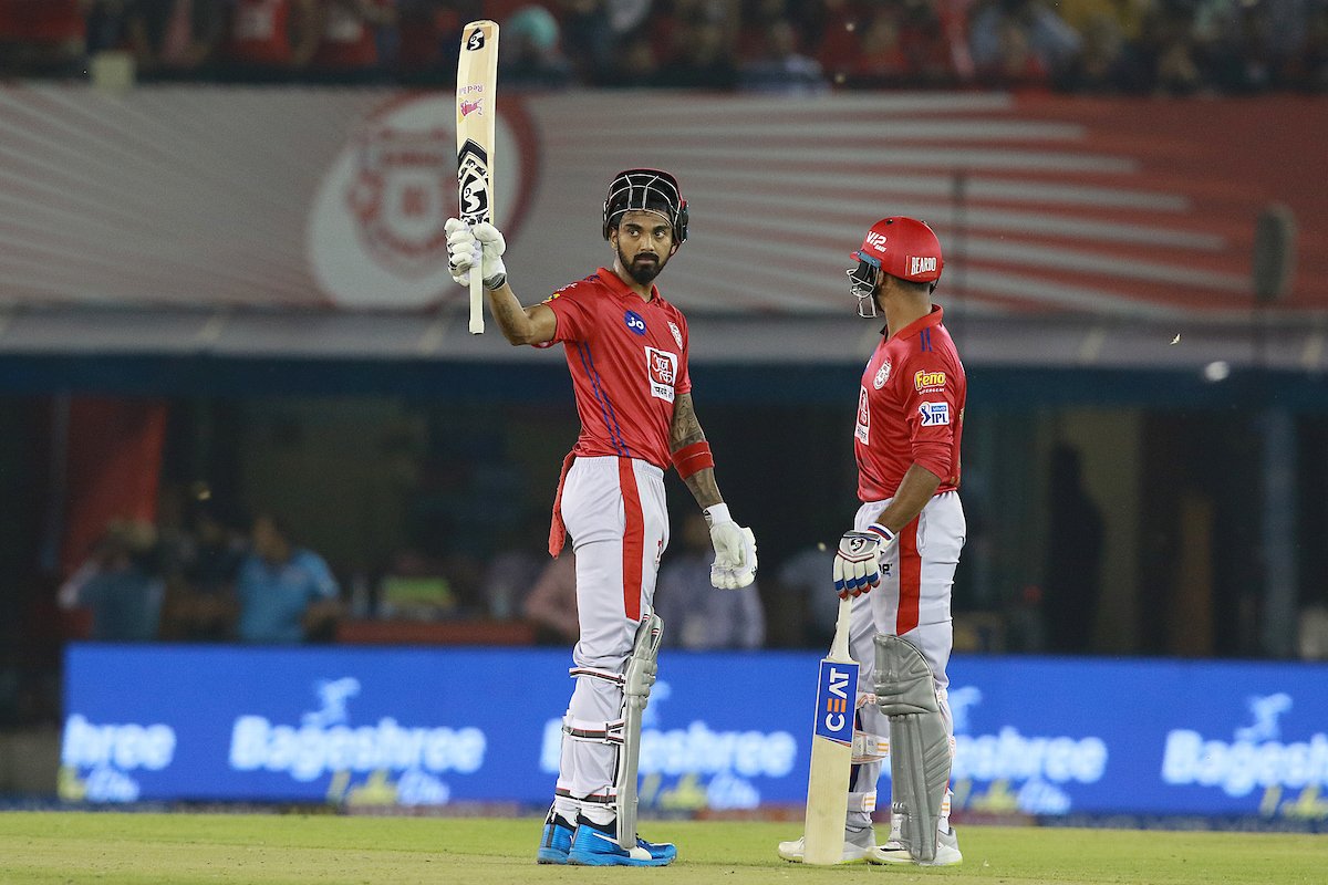 KL Rahul raising his bat after a brilliant knock