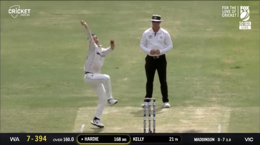 Nic Maddinson was seen copying Jasprit Bumrah.