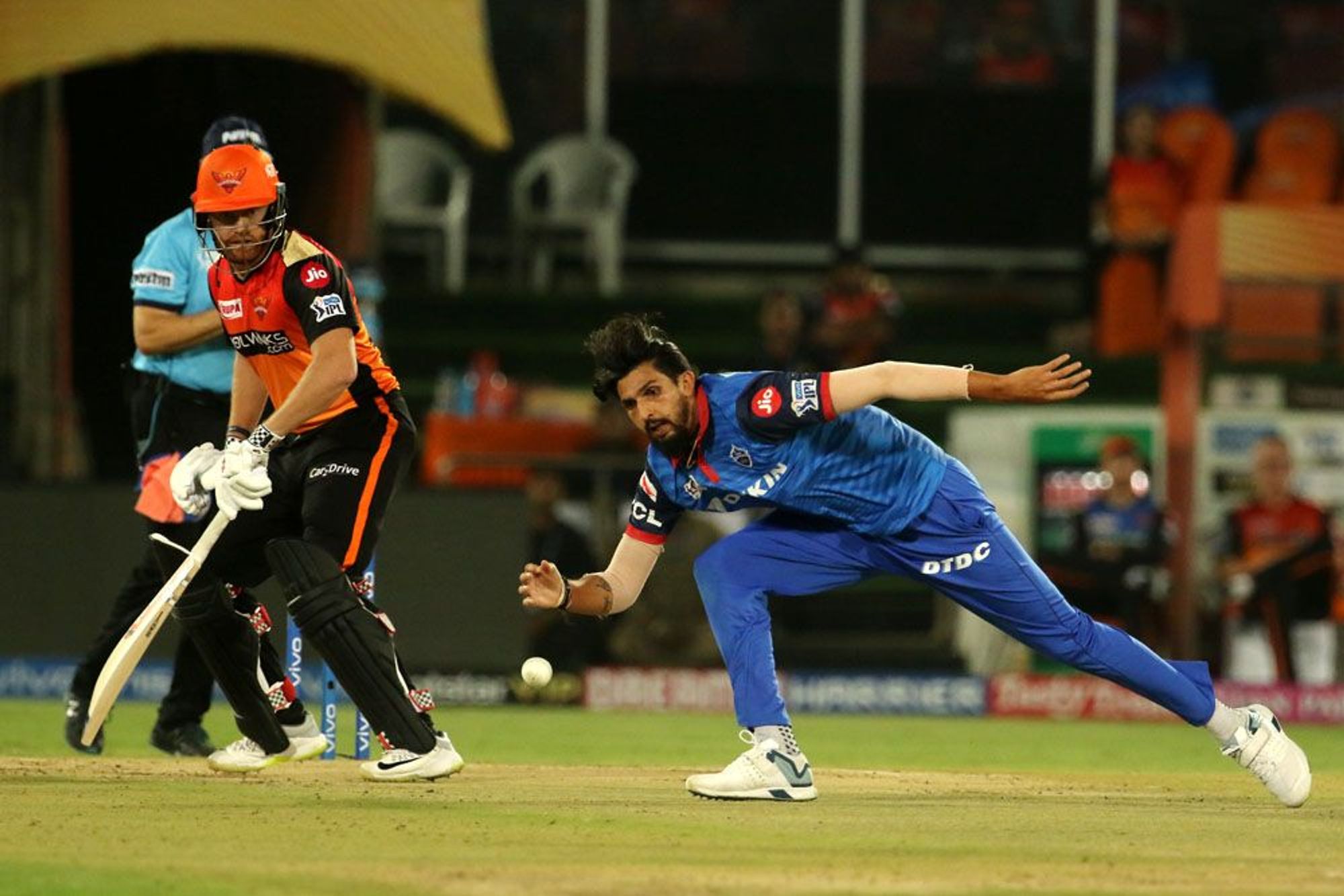 Ishant Sharma fielding on his follow through