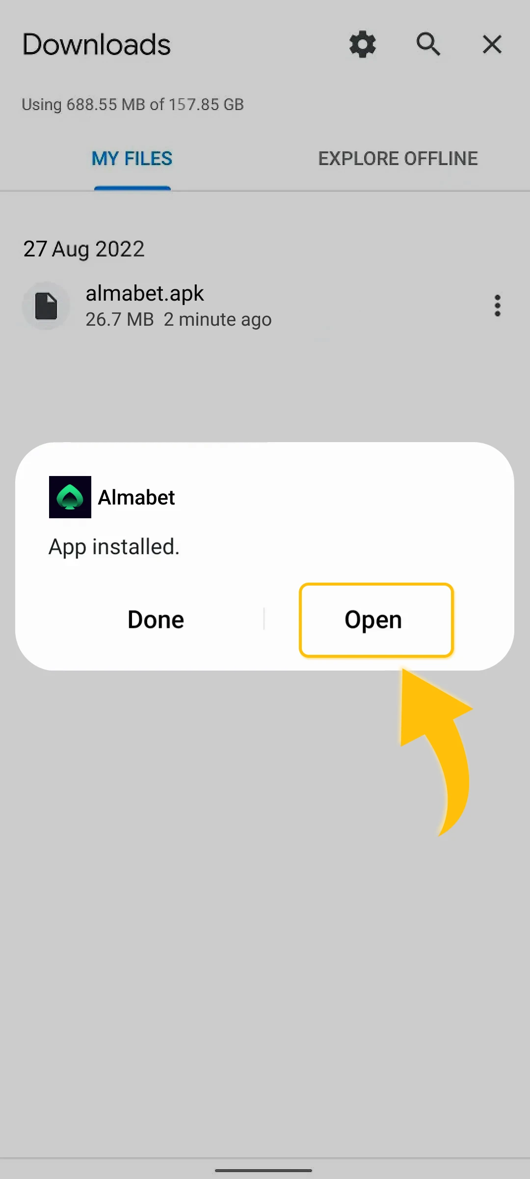 App Installed.