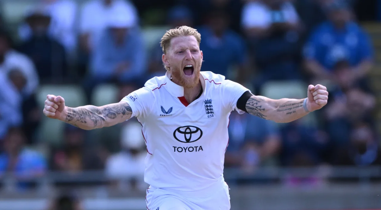 Ben Stokes was thrilled after England were given a new ball after Tea at Edgbaston on Day 1 against India 
