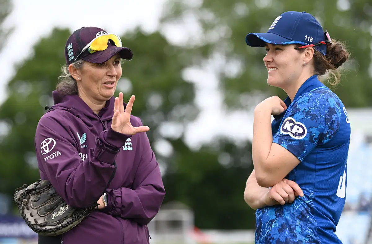 England Women skipper Nat Sciver Brunt with head coach Charlotte Edwards