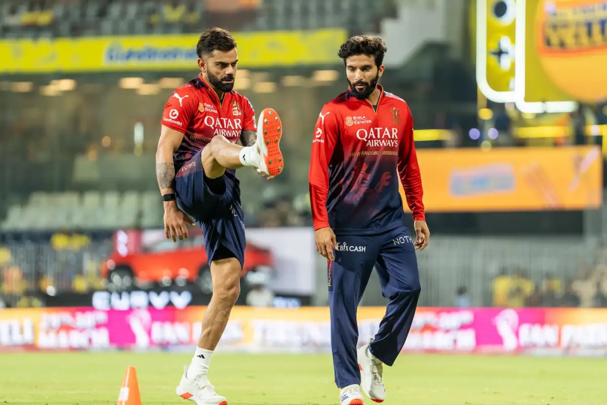 Virat Kohli and RCB skipper Rajat Patidar during one of the team's training sessions in IPL 2025